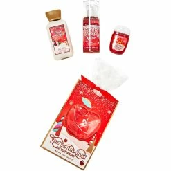 Promo 👍 Bath & Body Works Mini Cello Winter 🍬 Candy Apple 3 Pc. Gift Set 🔔