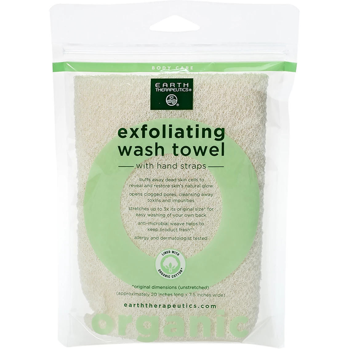 Cheap ๐ Earth Therapeutics Organic Cotton Exfoliating Wash Towel With Straps ๐ 1 Cheap ๐ Earth Therapeutics Organic Cotton Exfoliating Wash Towel With Straps ๐