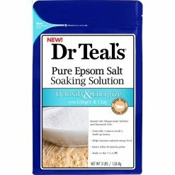 Brand new 🎉 Dr Teal's Detoxify & Energize Ginger & Clay Pure Epsom Salt Soaking Solution 3 Lb. 🌟