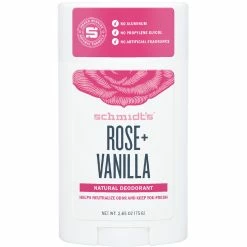 Buy 🤩 Schmidt's Rose + Vanilla Aluminum Free Natural Deodorant Stick, 2.65 Oz. 🎁